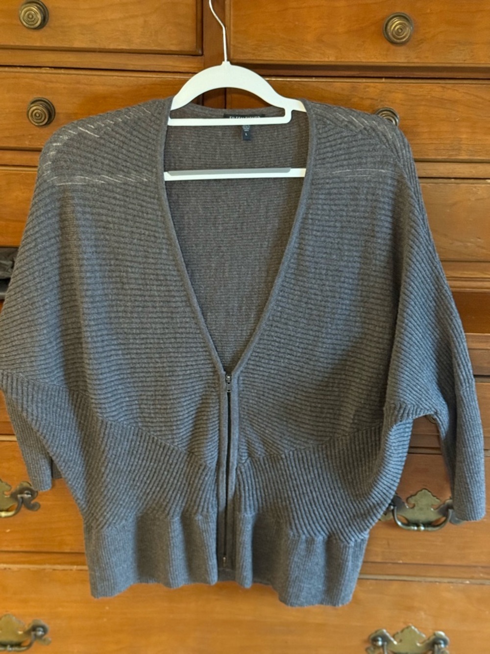 Eileen Fisher Zip-Front Ribbed Cardigan
